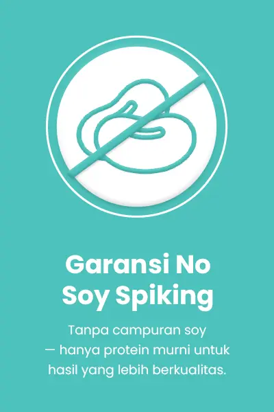 Garansi No Soy Spiking PURO — bebas campuran protein kedelai murah