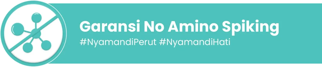 Garansi No Amino Spiking PURO — bebas dari praktik penambahan asam amino tunggal